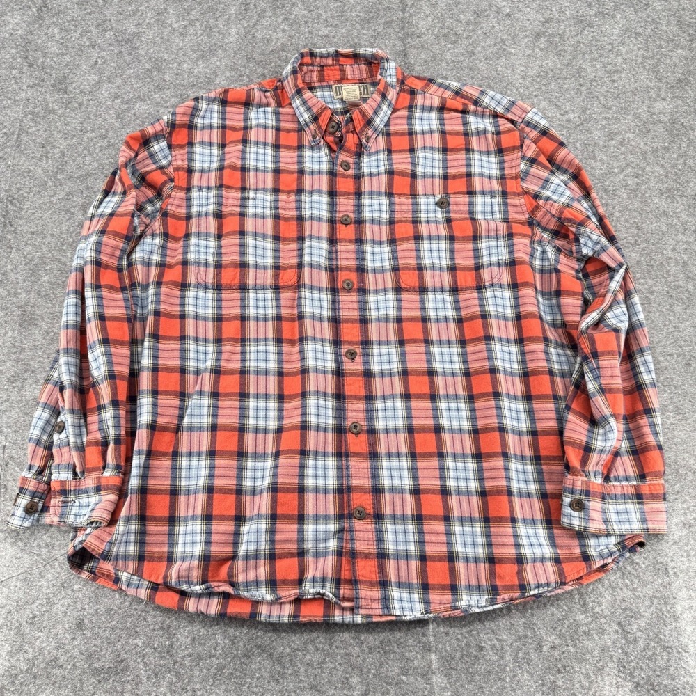 Duluth Trading Co Mens Plaid Button-down Shirt 2XL Long Sleeve 100% Cotton